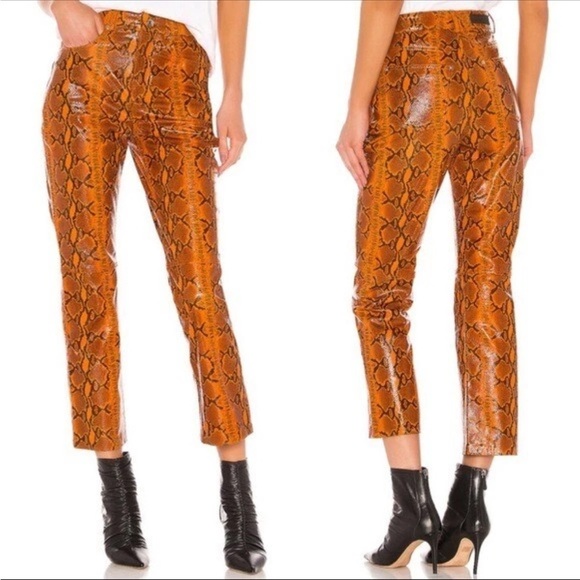 GRLFRND Shiloh Snake Print leather Pants Size 26 NWT $689 - Picture 4 of 12